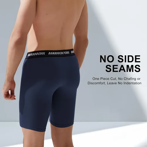 Miniatura 3 de BAMBOO COOL Men's Long Boxer Briefs Long Leg Performance Breathable Comfort Underwear for Men 3 or 5 or 6 Pack