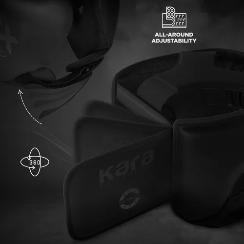 Miniatura 9 de RDX Casco de boxeo, entrenamiento de MMA, Kara acolchado ajustable, casco de Muay Thai, Kickboxing, Sparring, Artes Marciales, Karate, casco
