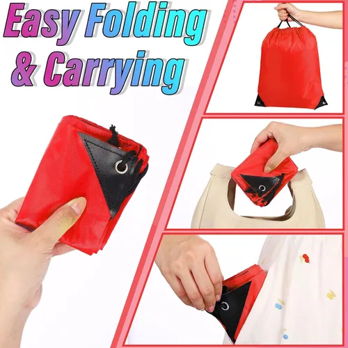 Miniatura 7 de 100 bolsas de mochila con cordón a granel, bolsas de cuerda para gimnasio, escuela, viajes, regalos de bricolaje, Rojo