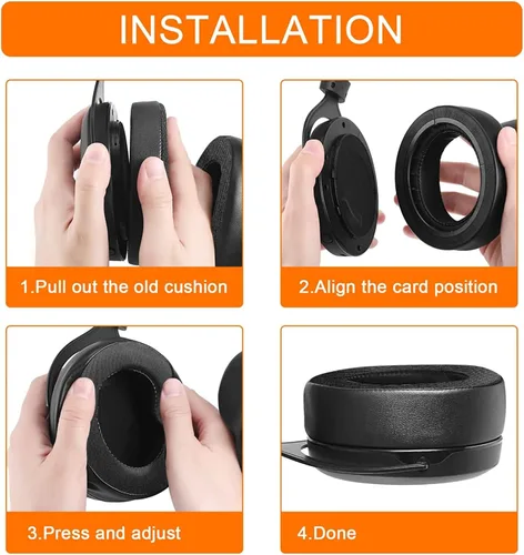 Miniatura 7 de GVOEARS - Almohadillas de repuesto para Corsair HS70 Pro, almohadillas de repuesto de gel de refrigeración para auriculares Corsair HS70 HS60 HS50
