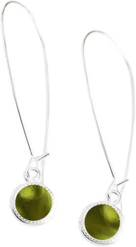 Miniatura 17 de Bottled Up Designs Aretes Colgantes Largos Hechos a Mano, Plata Esterlina, Ecológicos, Botellas Vintage Recicladas, Fabricados en Estados Unidos