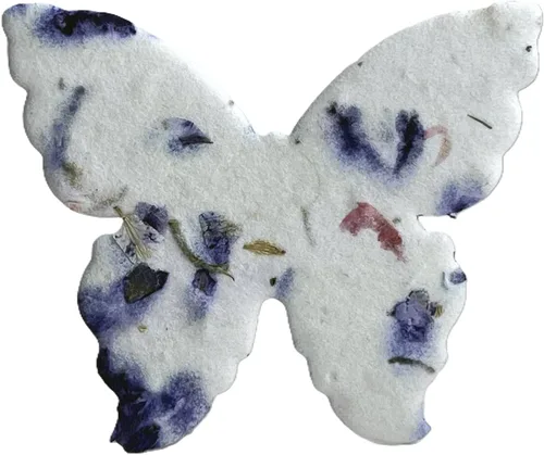 Miniatura 3 de Of The Earth Papel hecho a mano – Papel de semillas de flores silvestres con forma de mariposa – Grande 3 pulgadas – Juego de 100