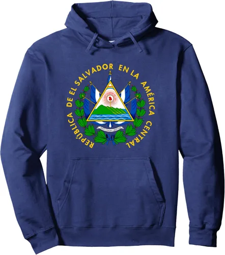 Miniatura 6 de Sudadera con capucha con diseño de emblema de la bandera de El Salvador
