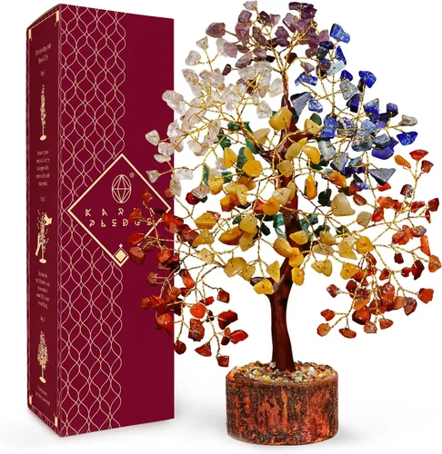 Árbol de la vida de cristal curativo de 7 chakras, árboles bonsái hechos a mano para energía positiva, dinero y buena suerte, árbol para decoración