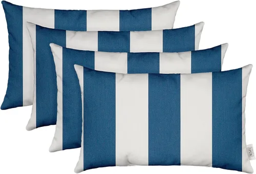 Miniatura 134 de RSH DECOR: Sunbrella - Juego de 4 almohadas lumbares, 20 x 12 pulgadas, tela de rendimiento resistente al agua y a la decoloración, fundas