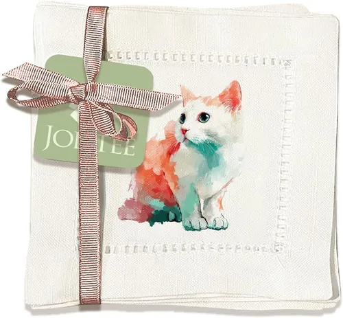 Miniatura 16 de Jolitee Servilletas decorativas de cóctel con punto vainica, 6 x 6 pulgadas, lavables, similares al lino, hechas a mano para el entretenimiento