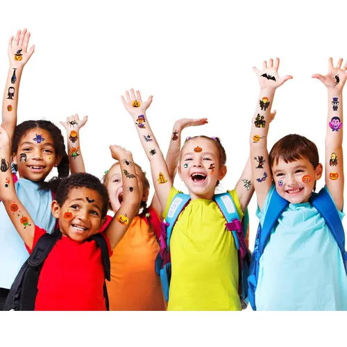 Miniatura 5 de Habett Tatuajes temporales para niños, más de 300 estilos mixtos para Halloween, tatuajes temporales para niñas y niños, tatuajes temporales
