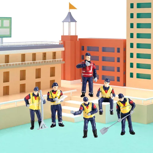 6 figuras de personas pequeñas a escala 1/50, pequeñas personas, trabajadores de la construcción, mantenimiento, mini muñecas para vehículos de