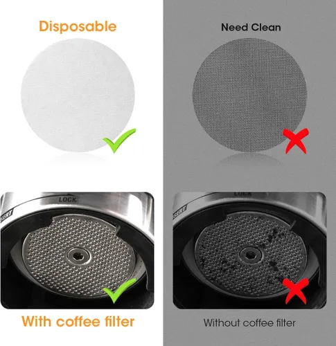 Miniatura 4 de Aieve Filtro de papel para espresso compatible con cafetera Breville Barista, 54 mm Filtro de papel para portafiltro Filtro de disco para espresso