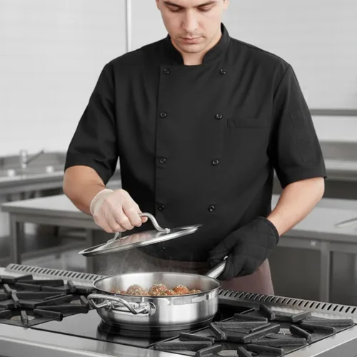 Miniatura 2 de TrueCraftware - Sartén de acero inoxidable de 3 cuartos de galón con tapa y mango hueco soldado- Utensilios de cocina para cocinero, sartén