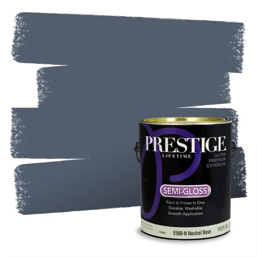 Miniatura 1169 de Pintura Exterior + imprimación PRESTIGE, todo-en-uno, 1 galón, acabado mate, color comparable al Valspar* Royal Gray* VS151-Gris real