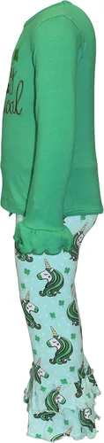 Miniatura 3 de Unique Baby Girls 2pc Matching Outfit For Every Holiday Ruffled Long Sleeve Legging Sets 2