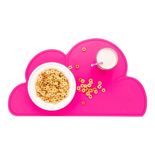 Miniatura 6 de Restaurantware Mantel individual de silicona con forma de nube para alimentos, color verde azulado, antideslizante, fácil de limpiar, protección