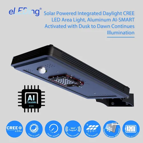 Miniatura 2 de Energía solar del anochecer al amanecer de aluminio negro al aire libre integrado LED AI-SSmart Sensing 1600 lúmenes CREE Area Path Luz