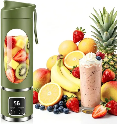 Licuadora personal portátil, exprimidor de viaje compacto inalámbrico de 16.9 fl oz para batidos y batidos, licuadoras pequeñas con pantalla de