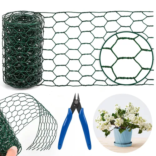 Miniatura 8 de Red de alambre floral, red de malla de 4 x 118 pulgadas con alicates, protege las plantas y decora el arco de flores, manualidades de bricolaje