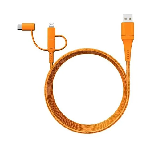 Miniatura 8 de Classy Chargers Cables de carga universales de nailon 3 en 1 para iPhone, Android y más Cable Lightning certificado de 6 pies, tipo C, micro USB