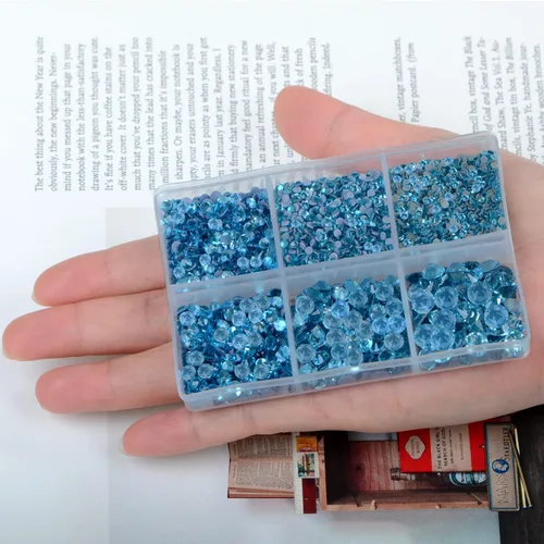Miniatura 4 de AD Beads 4500 diamantes de imitación termoadhesivos con parte trasera plana, 6 tamaños (0.079-0.236 in), gemas de cristal redondas con pinzas