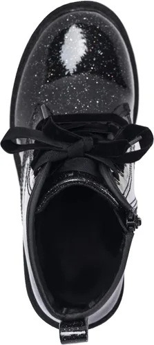Miniatura 5 de Botines con purpurina para niñas, zapatos de combate impermeables con cordones y cremallera lateral para niñas pequeñas y grandes