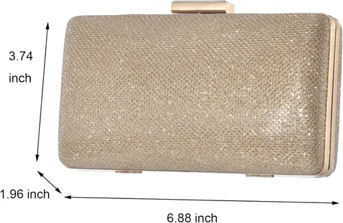 Miniatura 3 de Bolso de mano de noche con purpurina brillante para boda fiesta de graduación elegante bolso cruzado de hombro