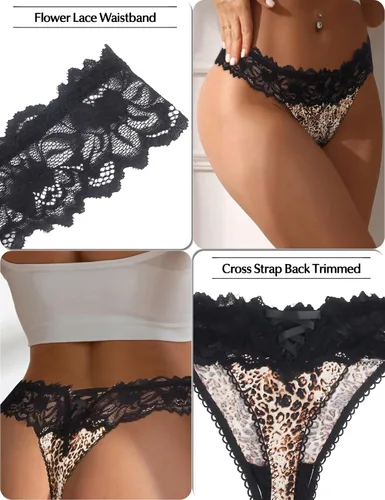 Miniatura 26 de ohyeah Tangas sexy de encaje tangas bragas de tiro bajo ropa interior para mujer de algodón entrepierna braga tangas bragas 4-18