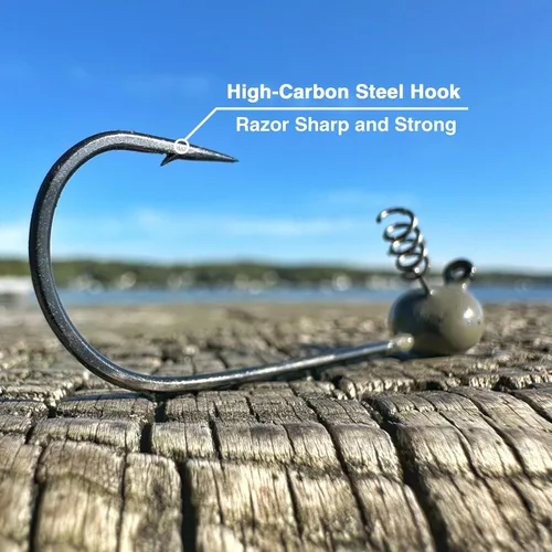 Miniatura 3 de Reaction Tackle Tungsten Shaky Head Jigs for Bass Fishing - Premium Fishing Hooks, Ideal Shaky Head Jig to Catch Big Bass and Other Fish - (5-Pack)
