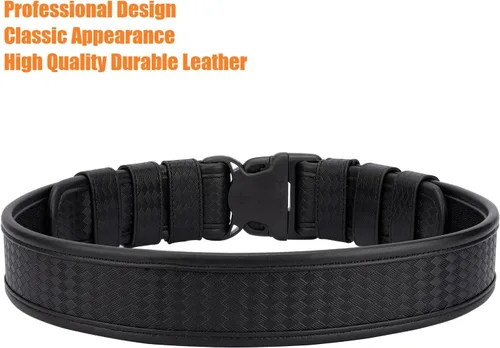 Miniatura 3 de TACNEX Cinturón de Servicio de Tejido de Canasta de 2" con Forro de Gancho 4 Sujetadores Cinturón Interior Reversible de 1.5" para Policía