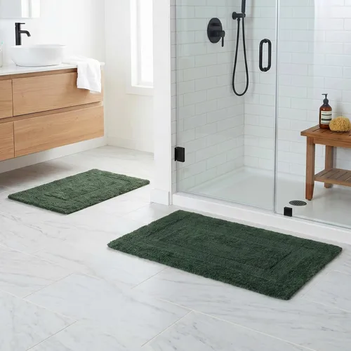 Miniatura 3 de Lavish Home Bathroom Rugs Set - 2-Piece Cotton Bathroom Mat Set, Machine Washable Standard & Large Bath Mats for Washroom, Kitchen, or Laundry Room