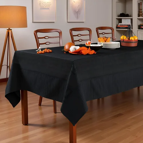 Miniatura 5 de Black Disposable Paper Tablecloth for Rectangle Tables 4 Pack, 54×108 Inch Waterproof 2 Ply Paper with Plastic Backing, Party Table Cover for