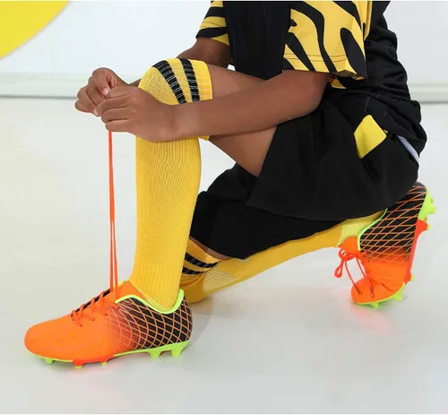 Miniatura 3 de JABASIC - Tacos de fútbol para exteriores para niños zapatos de fútbol atléticos y firmes