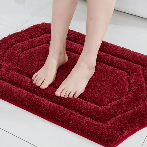 Miniatura 32 de COSY HOMEER Alfombras de Baño Extra Gruesas para Baño - Juegos de Alfombras Antideslizantes de Lino de Baño Suave Felpa 100% Poliéster Fuerte Sala