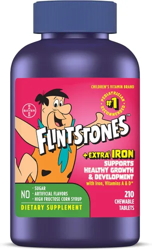Miniatura 10 de Flintstones Vitamins Multivitamínico masticable para niños con + plancha extra para niños pequeños y niños con vitamina C, D, vitamina B12, 160