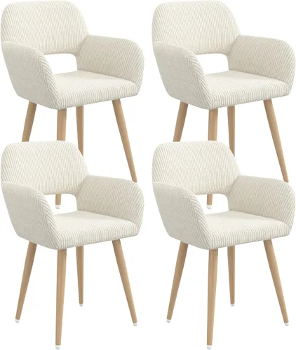 Miniatura 20 de Juego de 1 silla de escritorio para oficina en casa, silla de tocador de tela de pana para maquillaje con respaldo hueco, cómodo sillón con marco