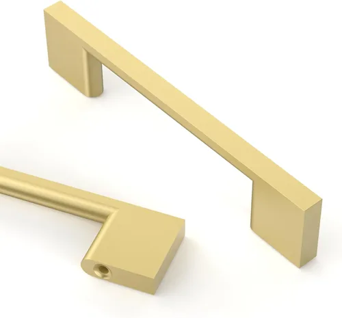 Miniatura 41 de Asidrama - Paquete de 10 manijas de gabinete de cocina de oro cepillado de 3 pulgadas (76mm), tiradores de gabinete, herrajes para gabinete