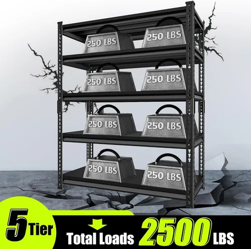 Miniatura 7 de Estantería de garaje resistente para cargas de 2500 libras, estantes de almacenamiento de garaje ajustables de 48 pulgadas de ancho, estantes