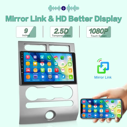 Miniatura 6 de [2G+64G] Radio de coche Android para Ford Expedition 2007-2017 (solo para A/C manual), estéreo de pantalla táctil de 9 pulgadas, Carplay/Android