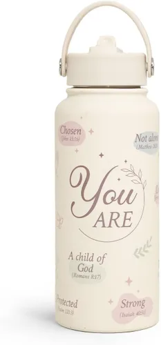 Botella de agua cristiana de 32 onzas de acero inoxidable con aislamiento y tapa, regalos de inspiración para mujeres, regalos religiosos para mamá,