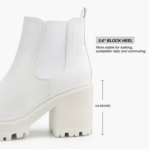 Miniatura 3 de firelli Botas Chelsea de moda para mujer, botas de plataforma clásicas