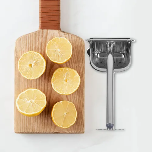 Miniatura 5 de Exprimidor manual de frutas de acero inoxidable para el hogar y camping, práctico exprimidor de cítricos y mangos, extractor no eléctrico