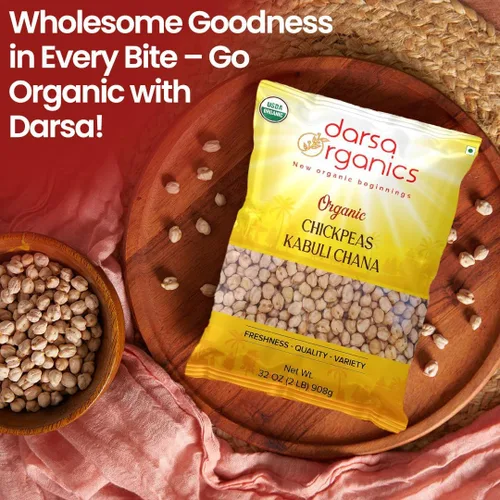 Miniatura 3 de Darsa Organics Garbanzo Frijoles Garbanzos 2 libras, garbanzos secos certificados orgánicos por USDA para hummus y curry, Kabuli Chana Dal, vegano