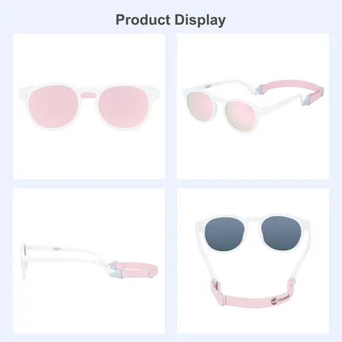 Miniatura 5 de COCOSAND Baby Toddler Sunglasses with Strap Polarized Flexible Round Frame for Newborn Infant Kids Boy Girl Age 0-6 Years Old
