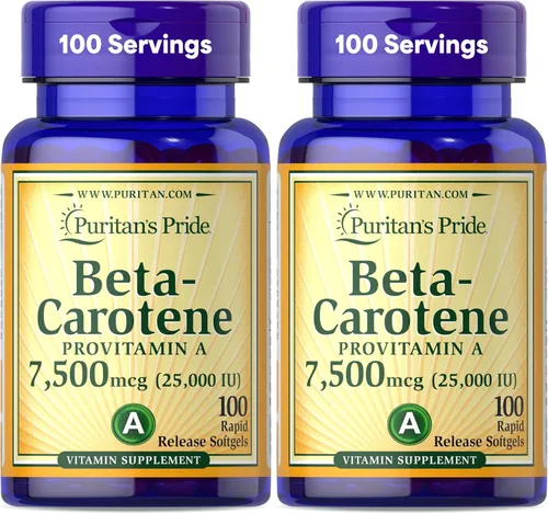 Miniatura 8 de Puritan's Pride Beta Caroteno Provitamina A 7,500 mcg (25,000 UI), suplemento vitamínico para el sistema inmunológico, antioxidante y apoyo a