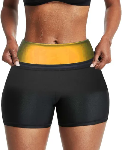Miniatura 7 de Pantalones cortos para sudar de sauna, pantalones de compresión, entrenamiento, gimnasio, ejercicio, entrenamiento de cintura, moldeador de cuerpo