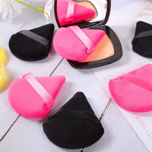 Miniatura 5 de Pimoys 6 Piezas Esponjas de Maquillaje Suaves Triangulares para Rostro para Polvo Suelto y Polvo Fijador, Esponja de Base de Terciopelo Mezcladora