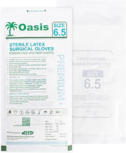 Miniatura 2 de Generic Guantes quirúrgicos de látex sin polvo, tamaño 6.5, 50 pares/caja