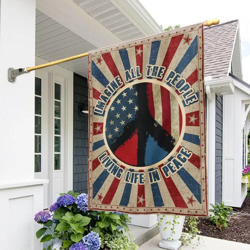 Miniatura 18 de Banderas PSL318F - Bandera hippie de personas que viven la vida en paz PSL318F, bandera de jardín (11.5 x 17.5 pulgadas), banderas de jardín de casa
