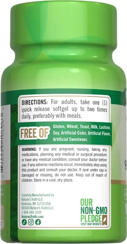 Miniatura 7 de Nature's Truth Cápsulas blandas de vitamina E 200 UI 100 cápsulas blandas Suplemento sin OMG y sin gluten