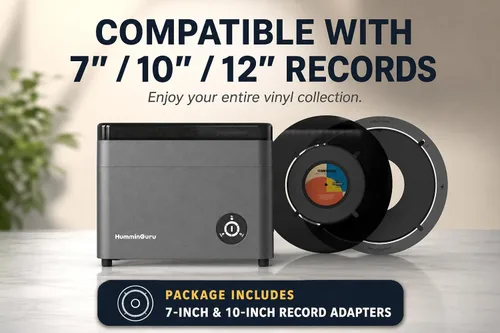 Miniatura 8 de HumminGuru Limpiador de discos de vinilo ultrasónico - Máquina de limpieza de discos de vinilo ultrasónico de 40kHz con secado automático, Kit