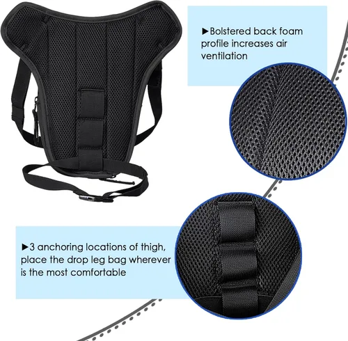 Miniatura 4 de Bolsa táctica militar de la pierna del bolso impermeable del muslo del paquete de la cadera bolsillos múltiples, #605-Negro, Bolso Oxford Drop Leg