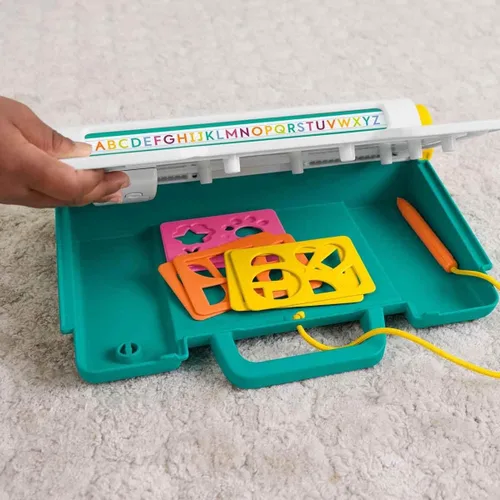 Miniatura 4 de Fisher-Price Juguete Preescolar Mesa de Aprender y Garabatear, Tableta de Escritura y Dibujo Sin Desorden con Pantalla LCD para Viajes, Juego